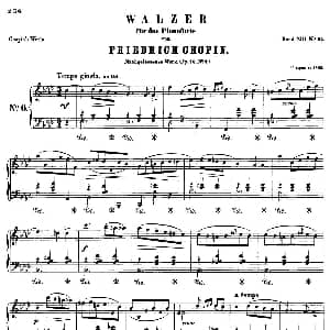 f小调圆舞曲Op.70 2 钢琴谱 肖邦