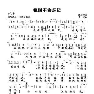 祖国不会忘记_歌谱投稿_词曲:张月潭 曹进