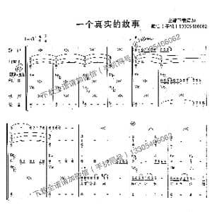一个真实的故事_歌曲简谱_词曲:陈雪 谢承强