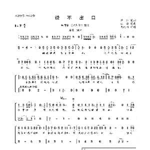 说不出口_歌曲简谱_词曲:韩冰 张汪