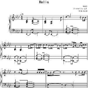 Hello 钢琴谱 伦子