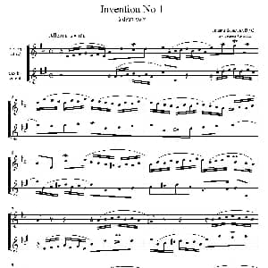 萨克斯谱 | Inventions 巴赫15首创意曲 二重奏—1