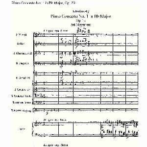 Bb大调第一钢琴协奏曲,Op.23第三乐章 钢琴谱