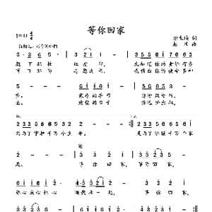 等你回家_歌谱投稿_词曲:唐生瑜 赵斌