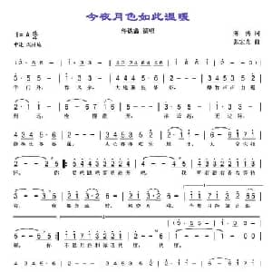今夜月色如此温暖_美声唱法乐谱_词曲:陈涛 张宏光