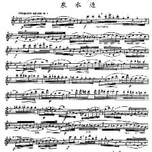 长笛曲谱 | 泉水边