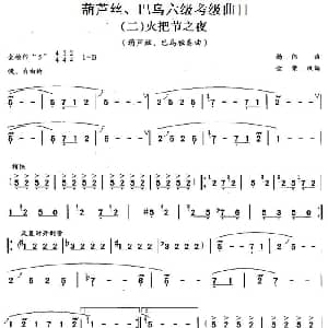 巴乌六级考级曲目 火把节之夜 杨伟曲 金荣改编