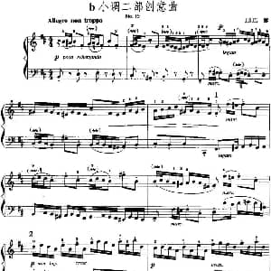 手风琴谱 | 手风琴复调作品 b小调二部创意曲 J.S.巴赫