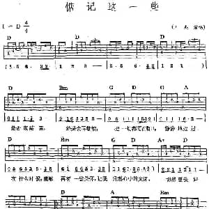 民族吉他弹唱 惦记这一些 吉他谱 王杰