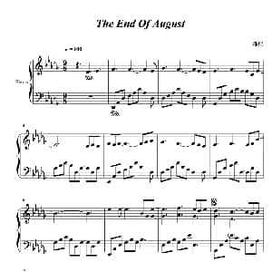 The End Of August 钢琴谱 雅尼