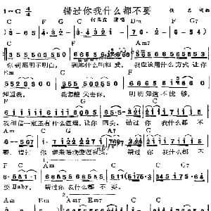 错过你我什么都不要 吉他谱 网友原创