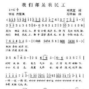 我们都是农民工_歌曲简谱_词曲:时夫宝 石玲娟