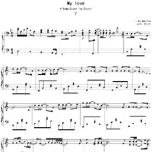 My love 钢琴谱 蓝的调