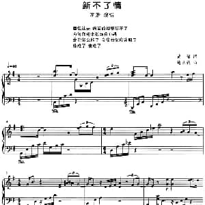 流行歌曲改编的钢琴曲 新不了情 钢琴谱 黄郁 鲍比达