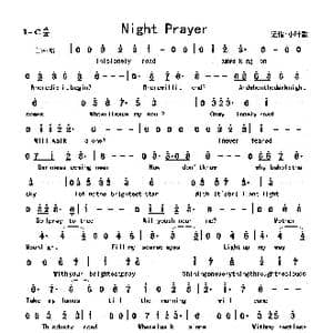 Night Prayer_歌曲简谱_词曲:佚名 佚名