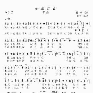 如画江山_歌曲简谱_词曲:付林 付林