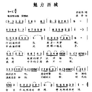 魅力西城_通俗唱法乐谱_词曲:李俊伟 张平