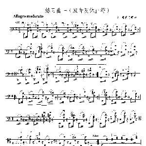 练习曲一 双音及休止符 大提琴十级考级练习曲 A 弗朗肖姆
