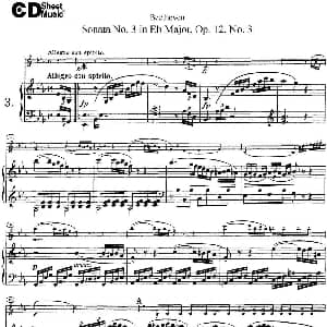 小提琴谱 | Violin Sonata No.3 in Eb Major Op.12 No.3 小提琴 钢琴伴奏