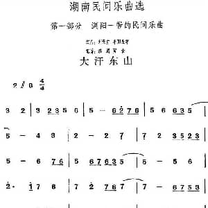 大汉东山 湖南民间乐曲选 洪滔 贾古记谱