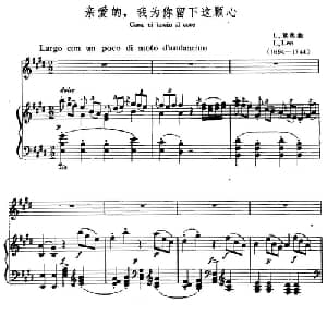 亲爱的,我为你留下这颗心 意大利 _外国歌谱