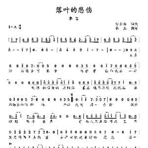 落叶的悲伤_歌谱投稿_词曲:白小白 白小白