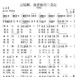 泉城啊,我爱你的三朵花_民歌简谱_词曲:阿丁 马戈