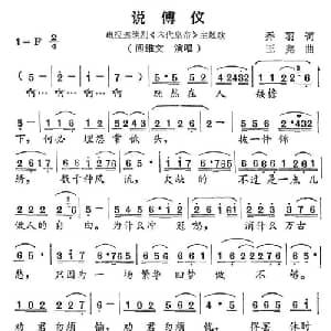 说傅仪_通俗唱法乐谱_词曲:乔羽 王宪