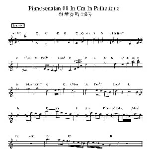 电子琴谱 | 钢琴奏鸣曲8号