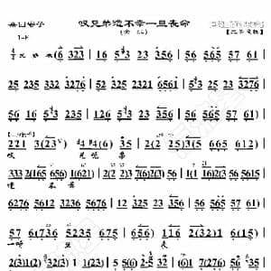 桑园寄子 叹兄弟遭不幸一旦丧命_歌曲简谱_词曲:暂无 恒流星制谱