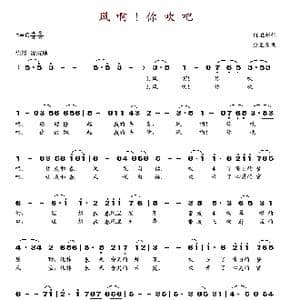 风啊!你吹吧_歌谱投稿_词曲:任卫新 张丕基