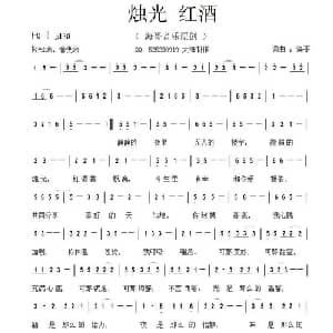 烛光 红酒_通俗唱法乐谱_词曲:海哥 海哥