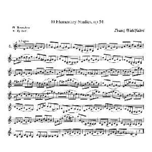 小提琴谱 | 40首小提琴初级技巧练习曲之四 弗朗茨 沃尔法特