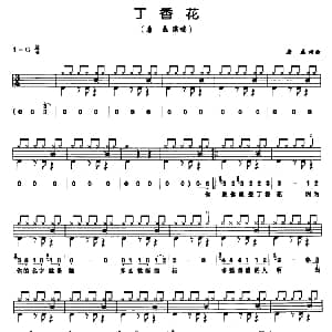丁香花 架子鼓 鼓谱 简谱 歌词 唐磊 唐磊