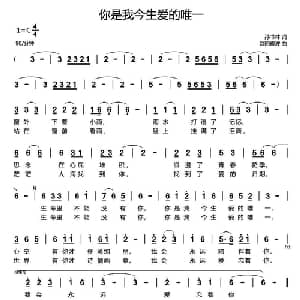 你是我今生爱的唯一_通俗唱法乐谱_词曲:孙书林 欧阳晓波