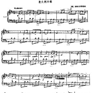 手风琴谱 | 意大利小歌 俄 柴科夫斯基