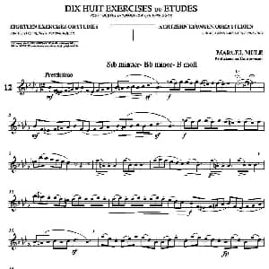 萨克斯谱 | 18 Exercicios ou Estudos de Marcel Mule Enelruy Lira 马瑟 穆勒18首练习曲—12 Marcel Mule 马瑟 穆尔