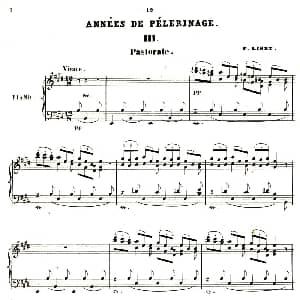 旅行岁月 钢琴谱 李斯特