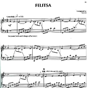 Felitsa 钢琴谱 美 雅尼 Yanni
