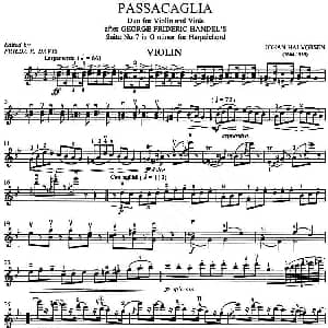 小提琴谱 | Passacaglia 帕萨卡利亚 二重奏小提琴分谱 亨德尔 哈尔沃森