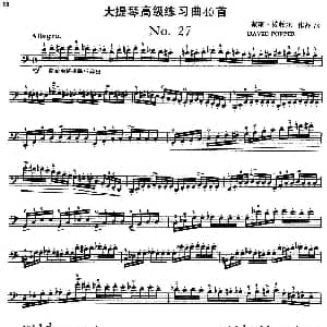 大提琴高级练习曲40首 No.27 戴维 波帕尔