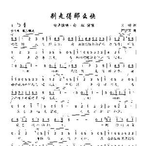 别走得那么快_歌曲简谱_词曲:文超 严折西
