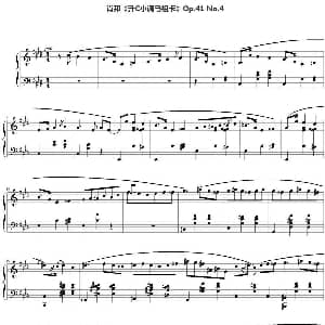 肖邦 升C小调马祖卡 Op.41 No.4 钢琴谱 肖邦