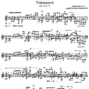 Traumerei 吉他谱 奥古斯汀 巴里奥斯 曼戈雷 Agustin Barrios Mangore