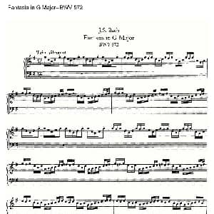 Fantasia in G Major BWV 572 管风琴谱