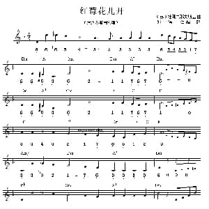 红莓花儿开 中四步舞曲 旋律 和弦标记 郑德仁