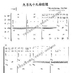 九百九十九朵玫瑰_歌曲简谱_词曲:林利南 怡正宵