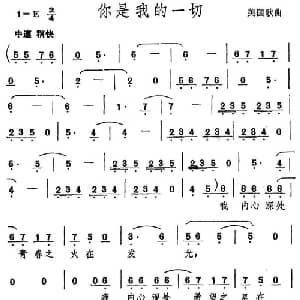 你是我的一切 美国 _外国歌谱
