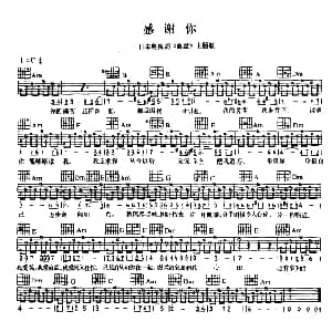 感谢你 吉他谱