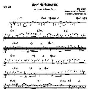 萨克斯谱 | Ain't No Sunshine 中音萨克斯